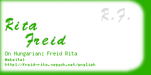 rita freid business card